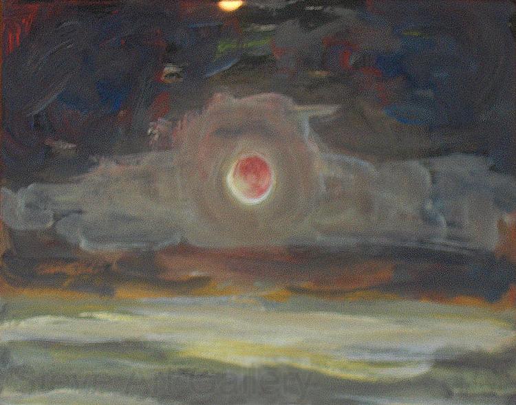 Georges Jansoone Sunset over the North Sea Norge oil painting art